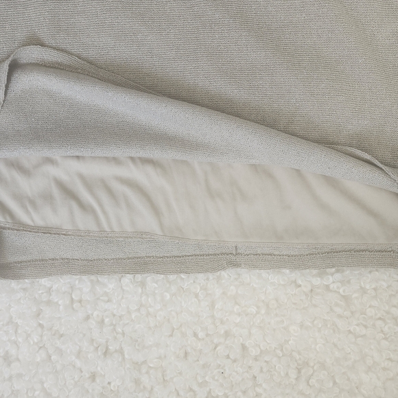 ZARA Knit Iridescent Midi Knit Skirt Beige Silver Shimmer Sz S Fairy Chic Boho - Picture 8 of 10